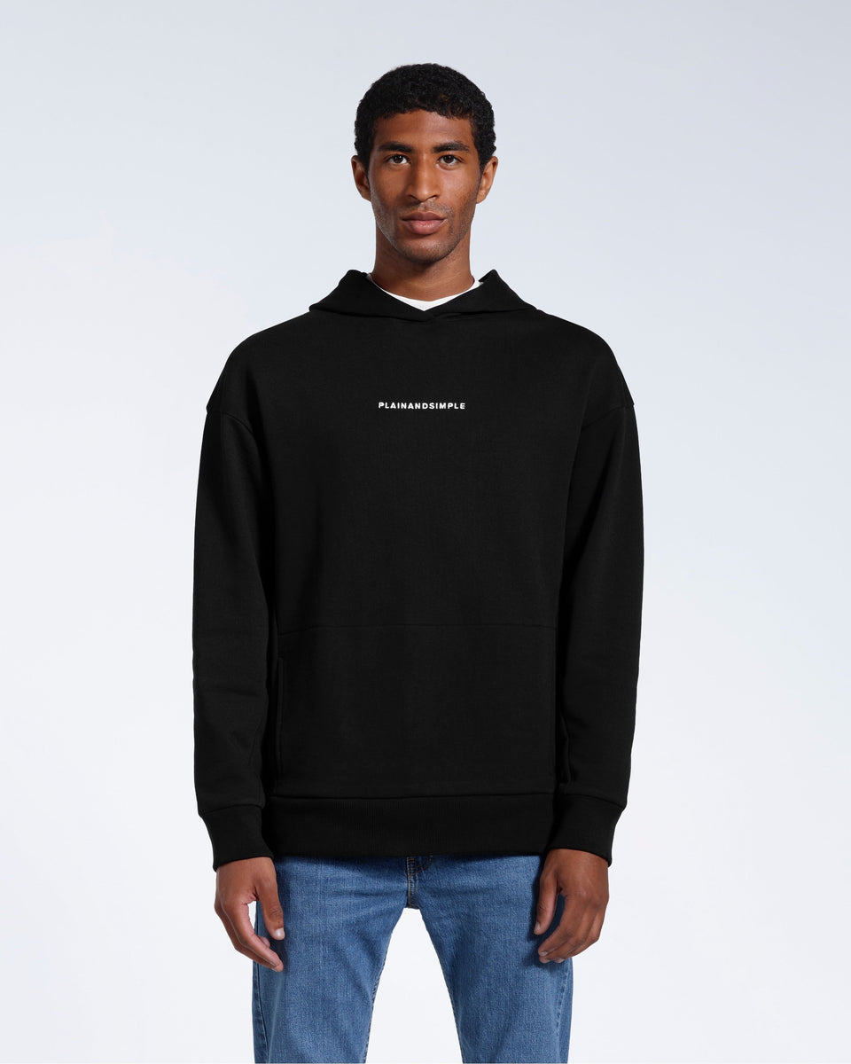 Black - Ye Burger Logo Heavyweight Baggy Hoodie For Men