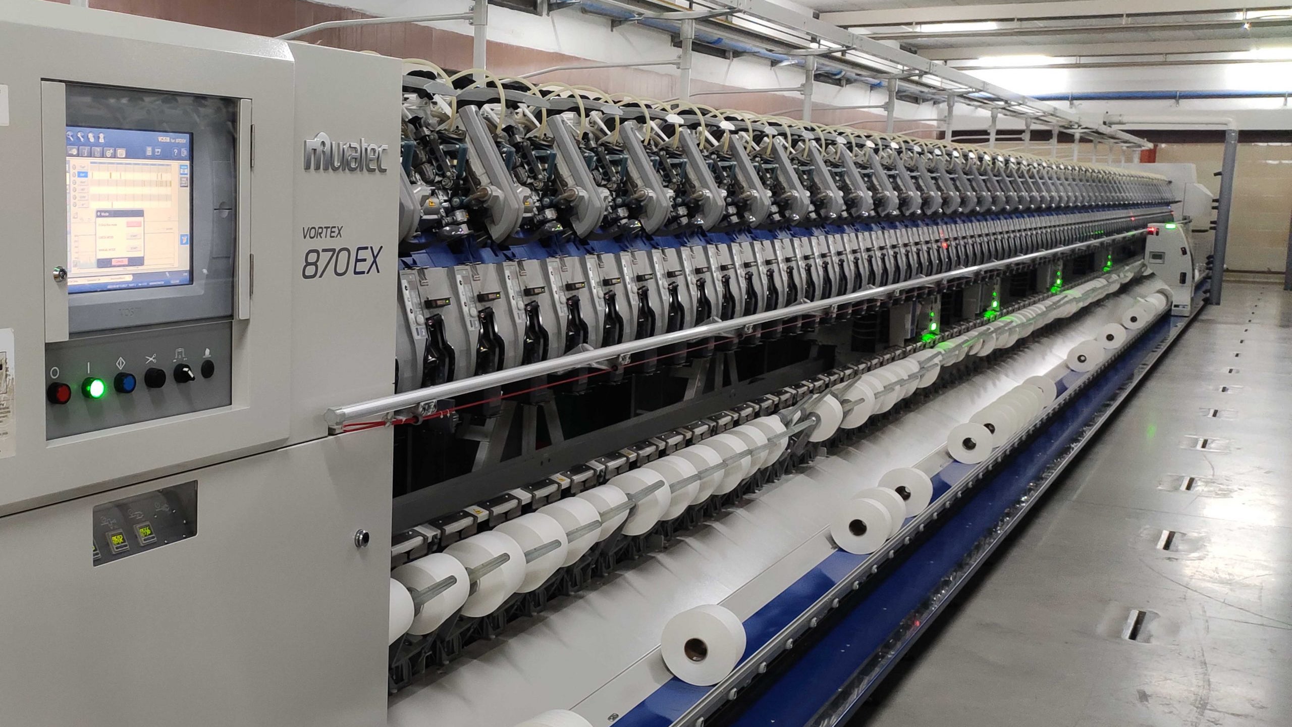 A photo of a machine at an ethical fabric supplier in India.