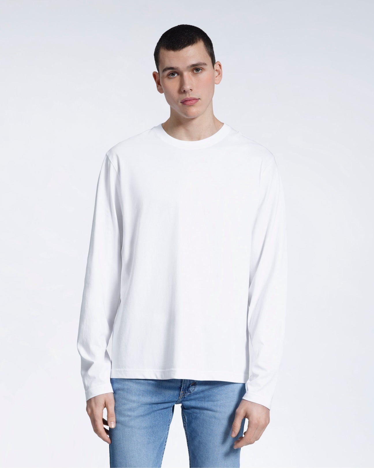 Only White Organic Cotton Long Sleeve T-Shirt