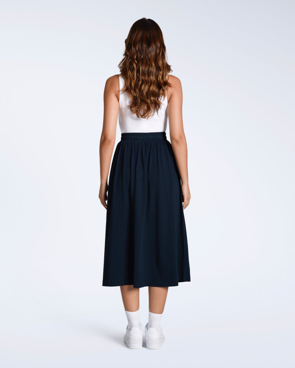 Gathered Organic Midi Skirt