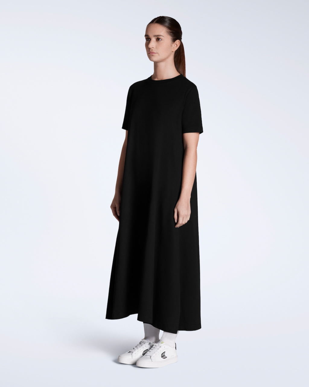 plain long t shirt dress ASOS DESIGN Curve long sleeve maxi t-shirt dress in black