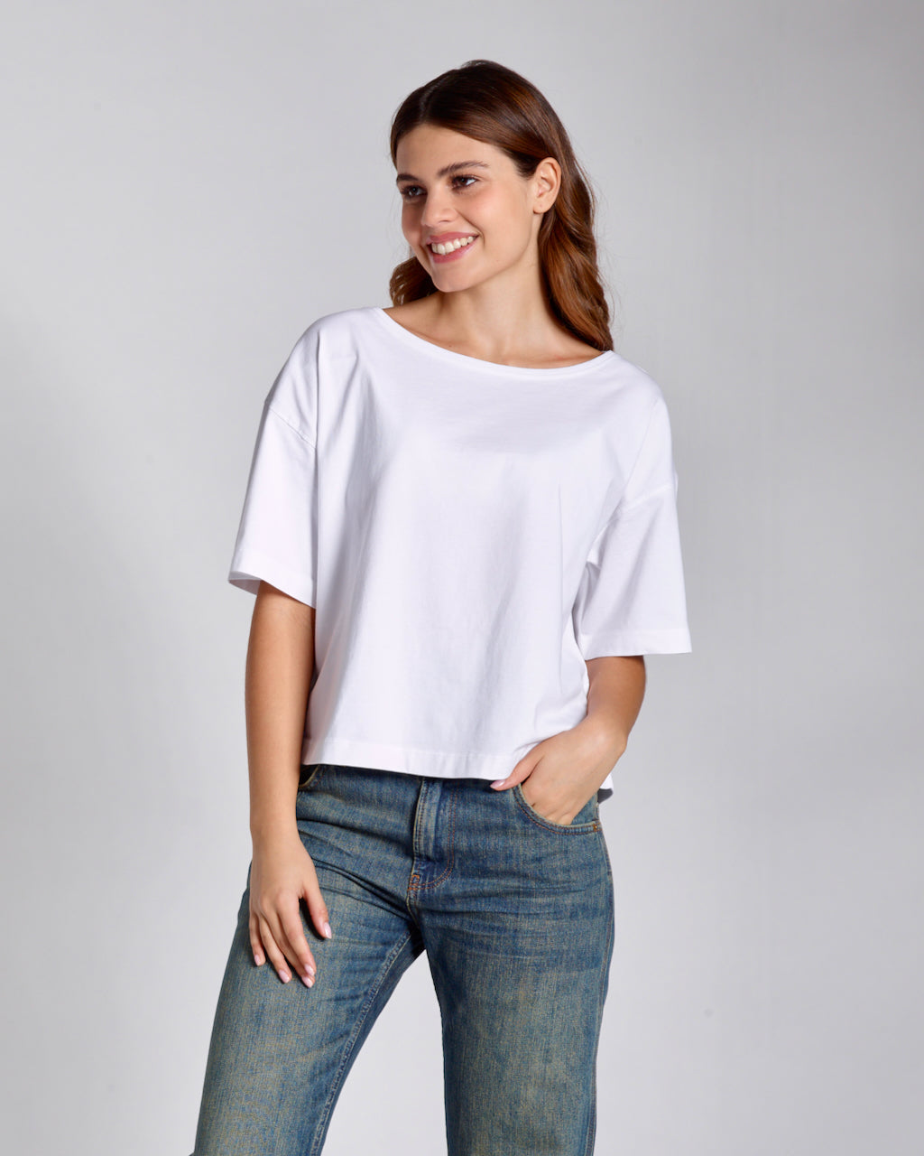 Wide Boat Neck Organic T-Shirt